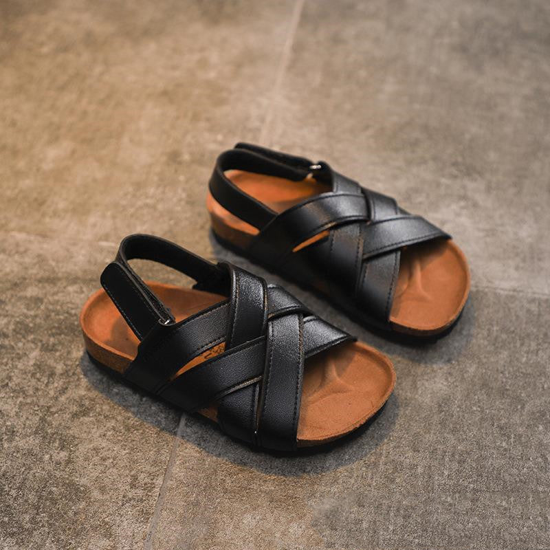 Summer Children's Cork Sandals Non-Slip Boy Shoes