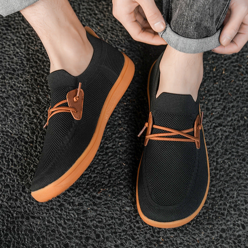 Breathable Mesh Surface Flying Woven Sports Casual Shoes Trendy Running Shoes