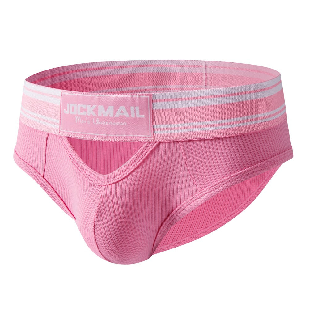 New Men's Triangle Underwear Comfortable Ribbed Cotton Sexy U Pouch