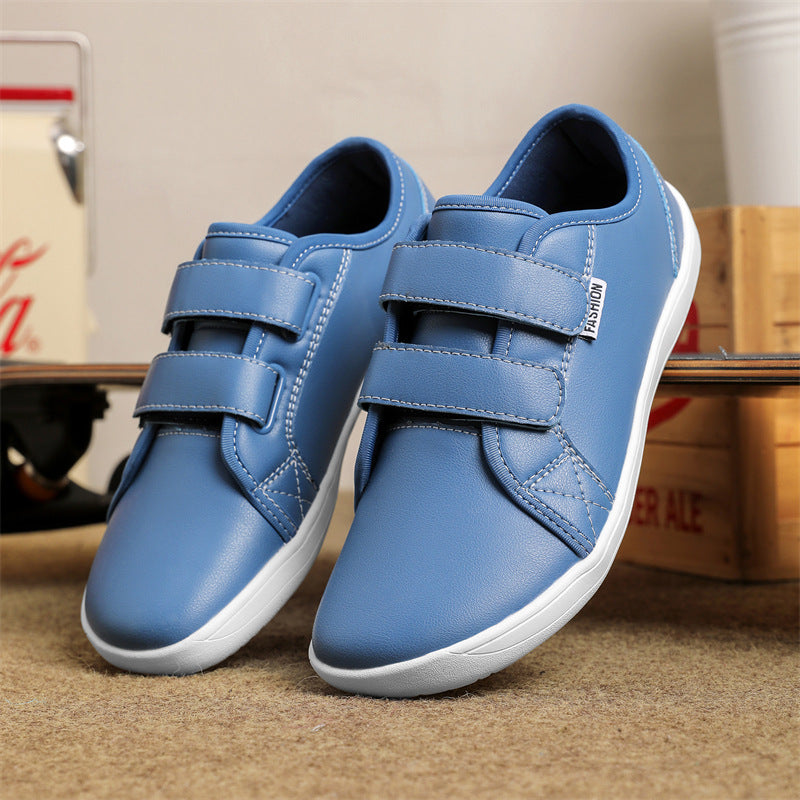 Men's And Women's Leather Wide Toe Plus Size Velcro Casual Shoes