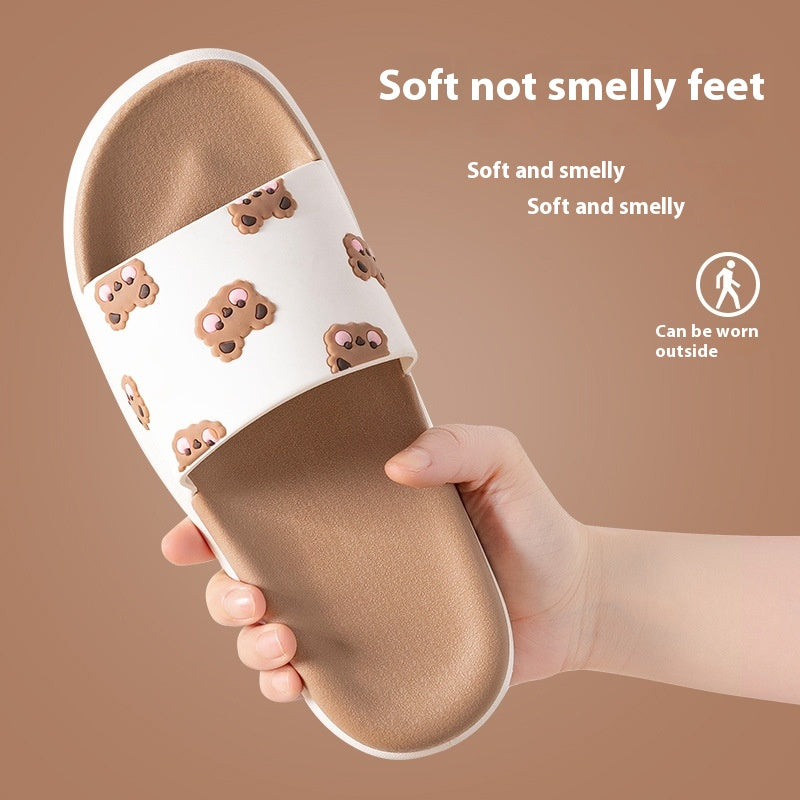 Cute Cartoon Bear Slippers For Men And Women New Non-slip