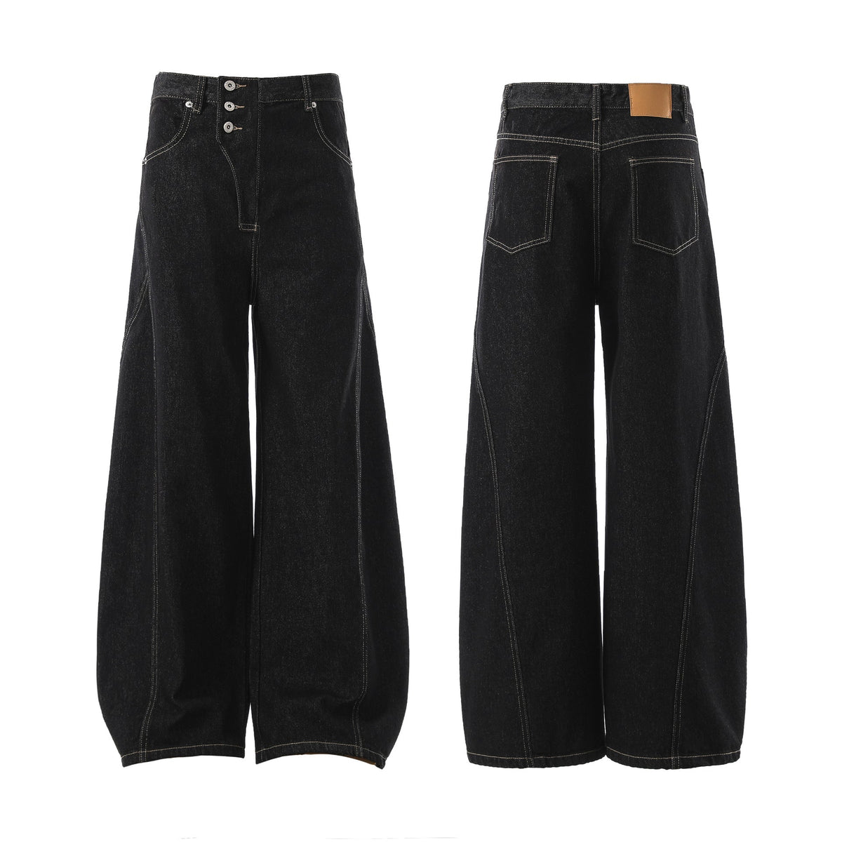 Irregular Design Men's Loose Curved Jeans