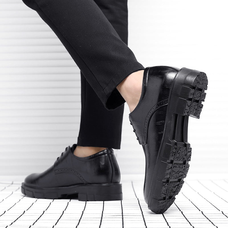Men's Height Increasing Leather Shoes 10cm Thick Bottom Business Formal Wear