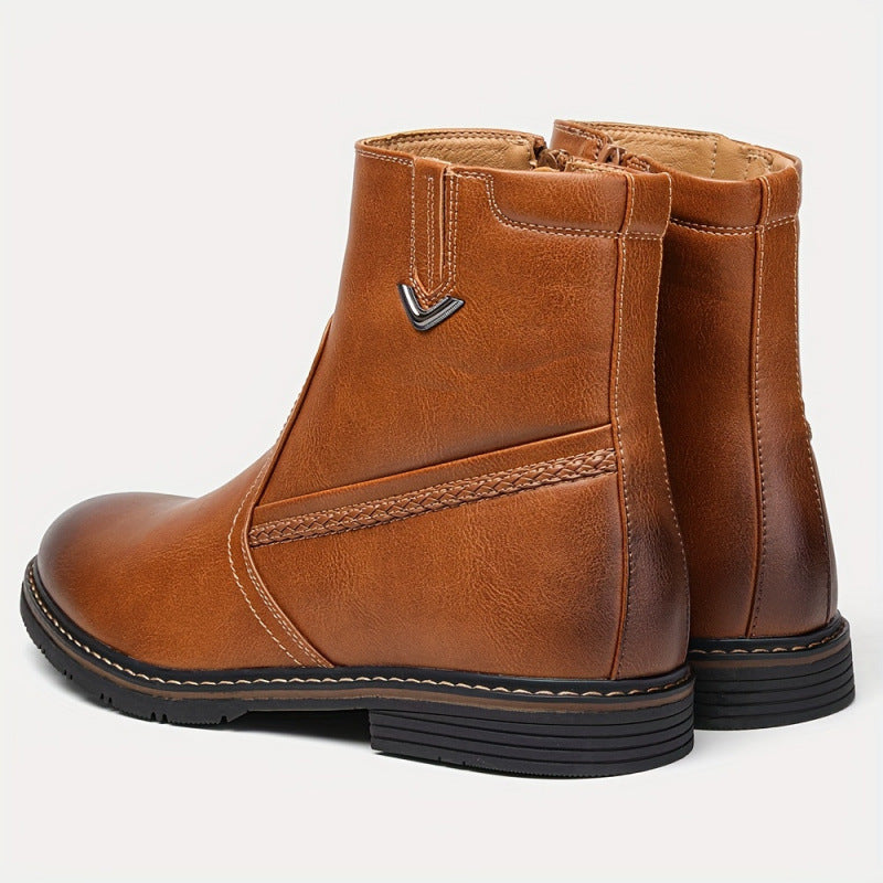 Dress Boots With Zipper Faux Fur