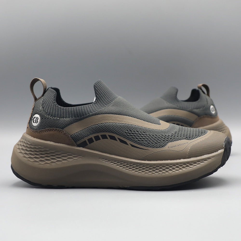 Men's Outdoor Soft-soled Running Shoes Mesh Breathable Shock Absorption Lightweight Platform