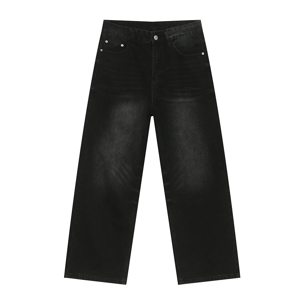 Men's Autumn New Product Loose Straight Washed Jeans