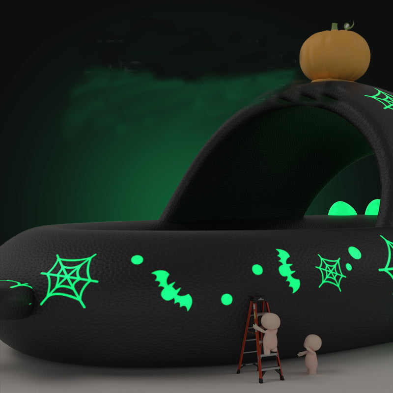 Halloween And Christmas Shoes Ins Luminous Shark Slippers Couple