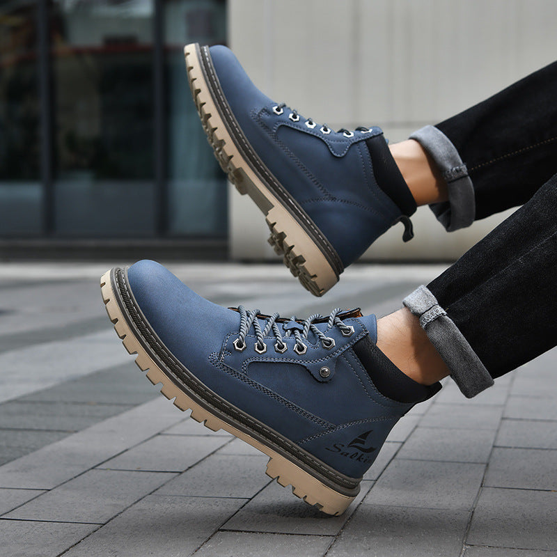 Men's Mid-Top Autumn British Style Worker Boots