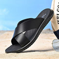 Men's Casual Soft Leather Soft Bottom Non-slip Slippers