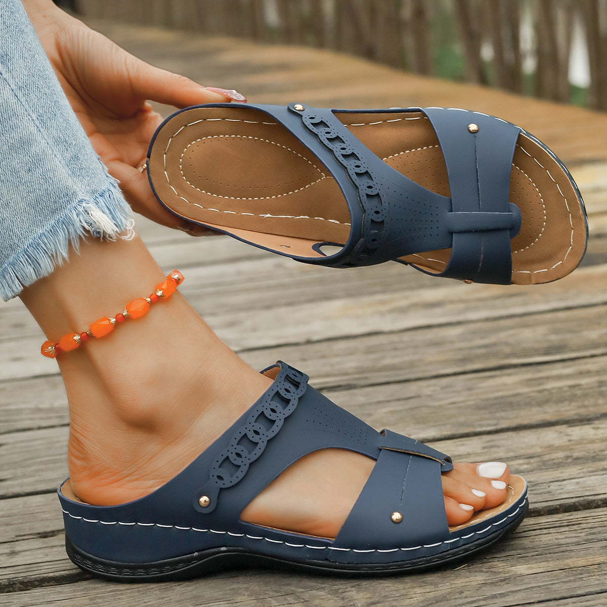 Slope Heel Plus Personalized Roman Style Slippers