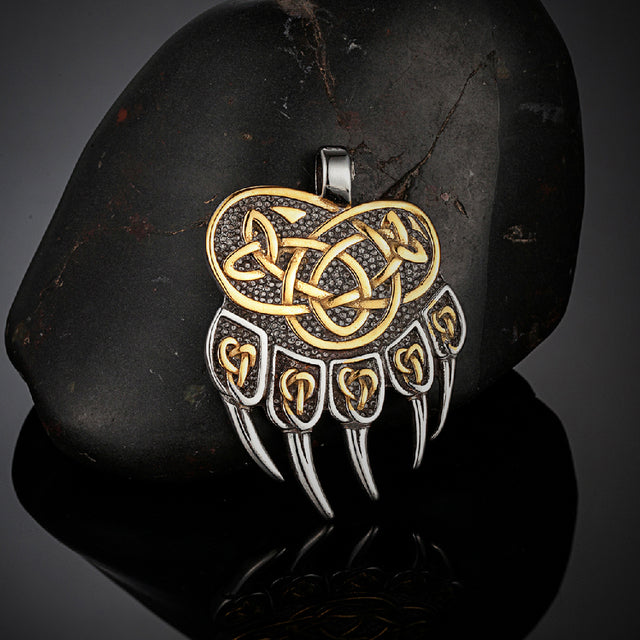Never Fade Viking Celtic Wolf Claw Necklace Men