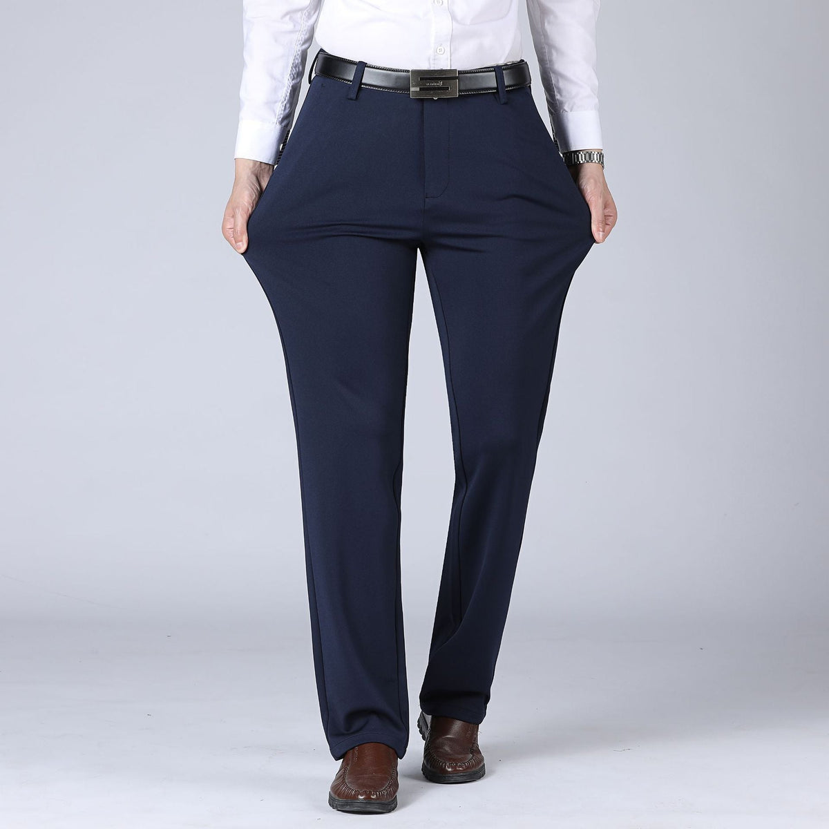 Autumn And Winter Thick High-elastic Fleece-lined Men's Pants
