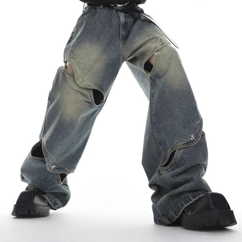 Spring And Summer Casual Wide Leg Hollow Baggy Pants