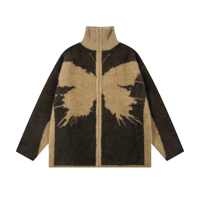 Autumn New Casual Patchwork High Collar Loose All-match Sweater