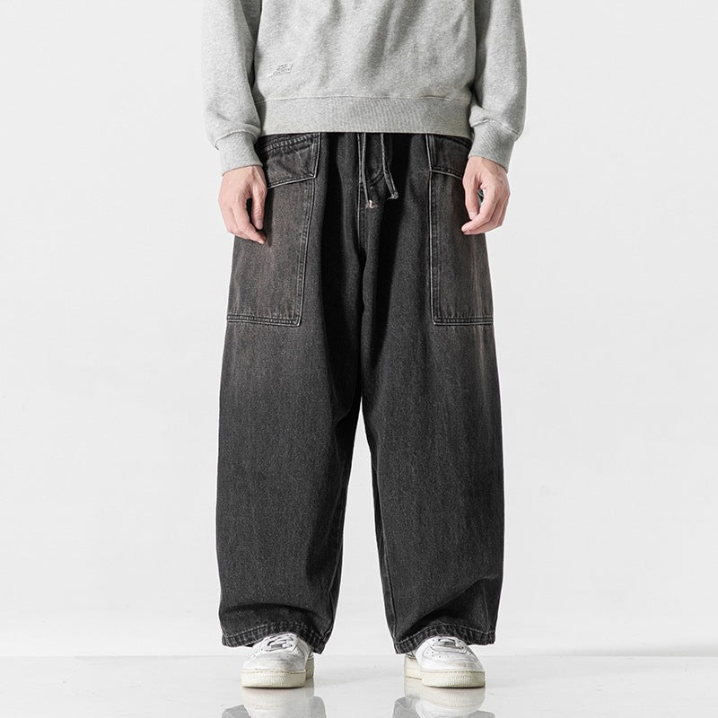 Japanese Style Large Size Leisure Wide-leg Straight Pants