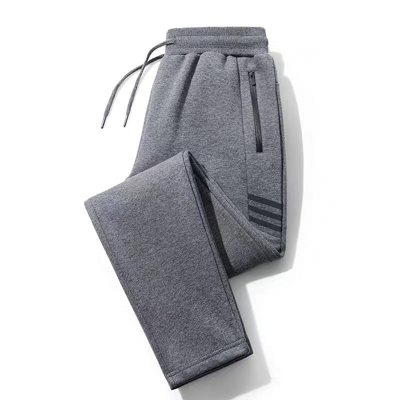 Men's Versatile Straight-leg Casual Cropped Pants Loose With Cuffed Hem