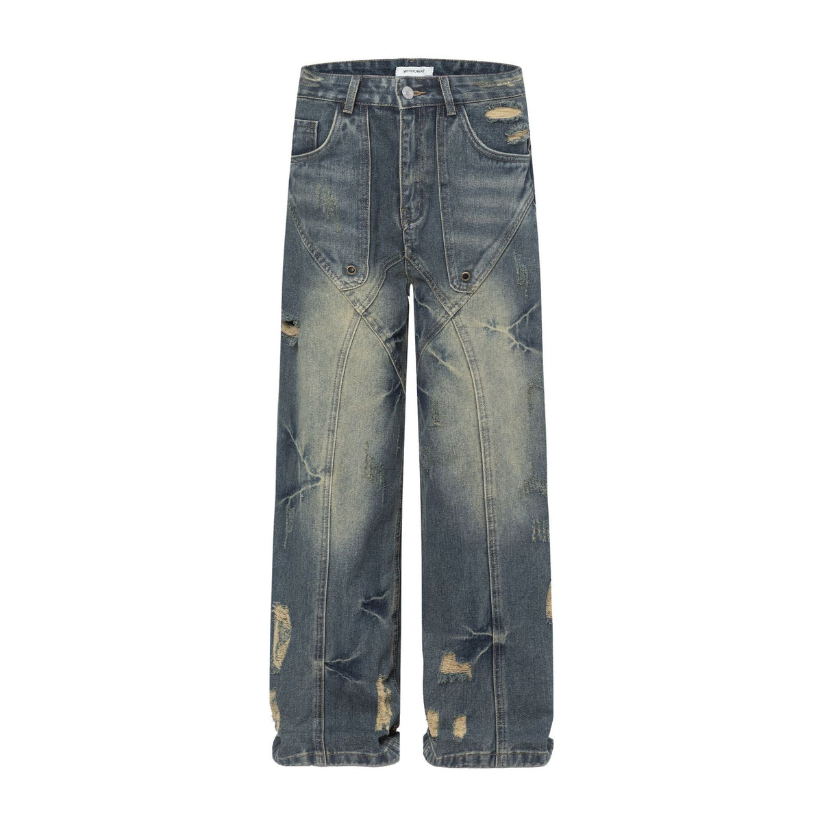 Straight Jeans Loose Distressed Retro Long Pants