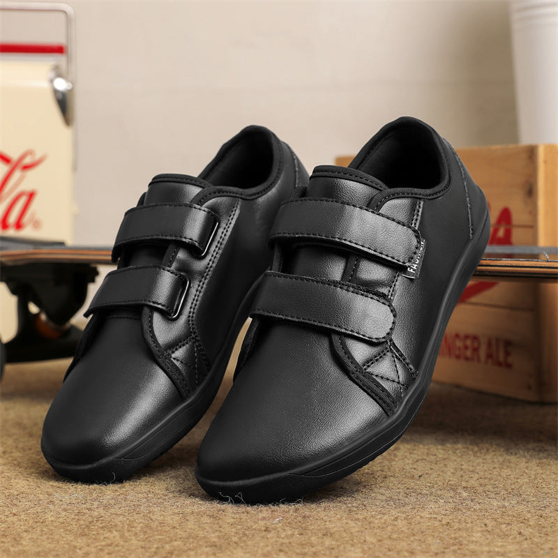 Men's And Women's Leather Wide Toe Plus Size Velcro Casual Shoes