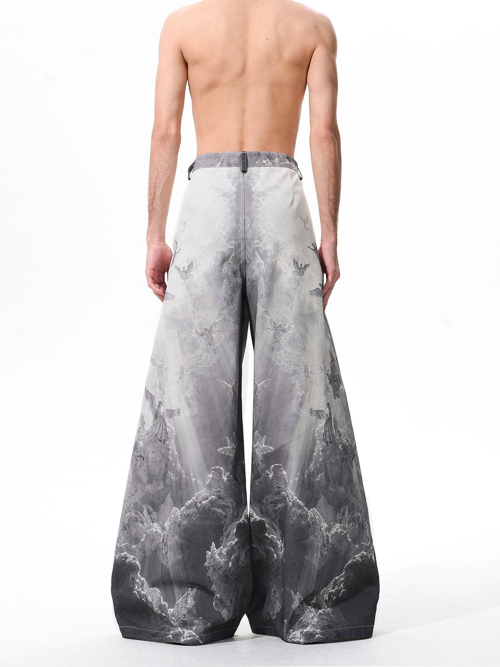 Vintage Rainbow-coated Trompe L'oeil Painted Distressed Straight-leg Jeans