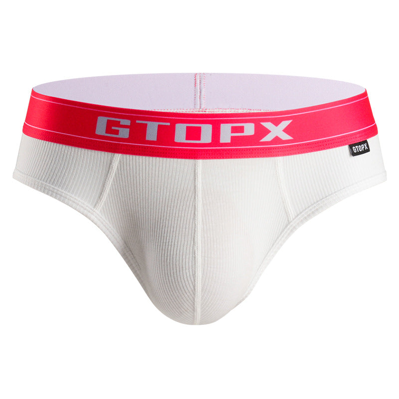 Summer Men's Low Waist Single Layer U Convex Thin Briefs Underwear