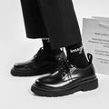 Men's British-style Thick-soled Korean-style Black Leather Shoes