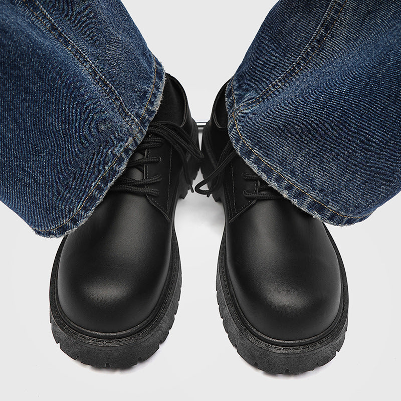Niche British Casual Men's Shoes Thick Bottom Increased