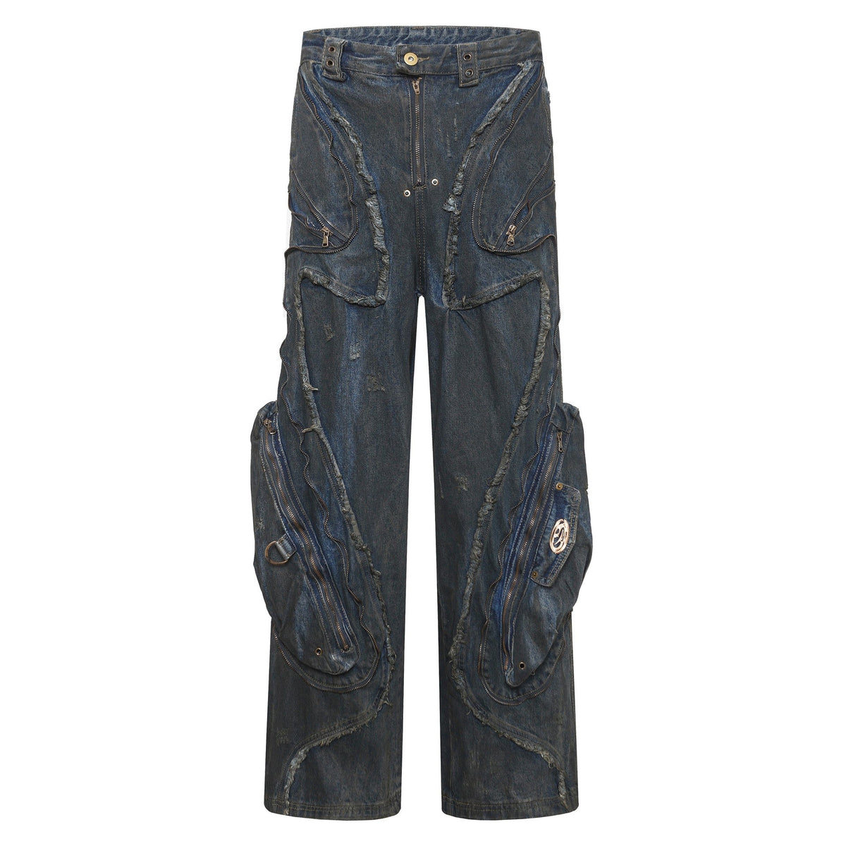 Men's American-style Street Fashion High Street Heavy Industry Heavy Shaped Denim Trousers