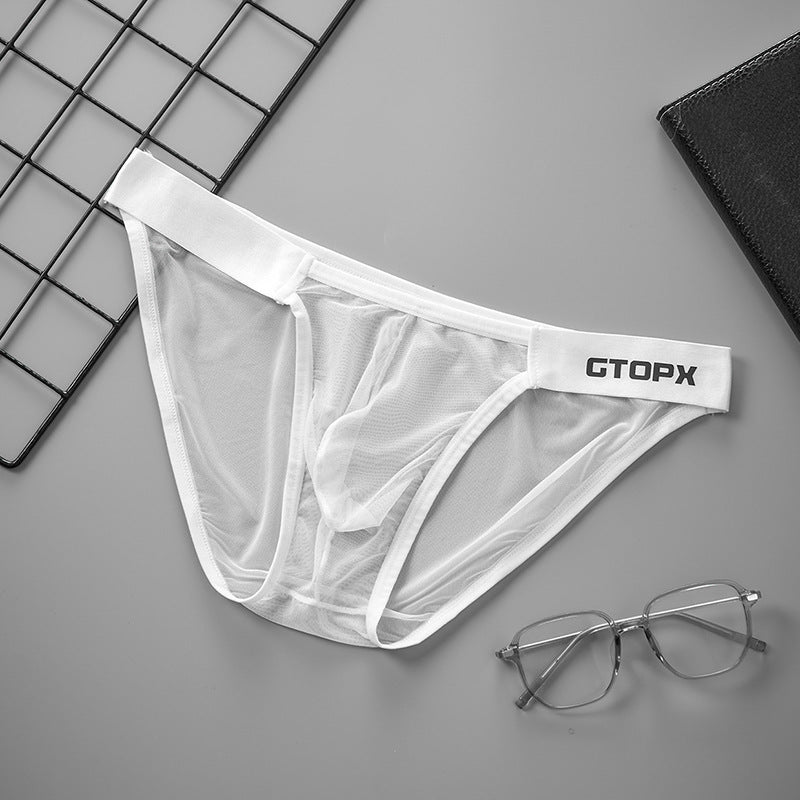 Men's Belt Thin Ice Silk Underwear With Full Mesh On Both Sides