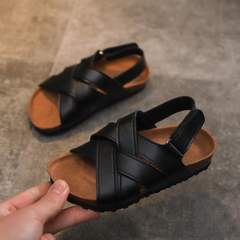 Summer Children's Cork Sandals Non-Slip Boy Shoes