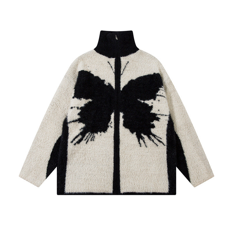 Casual Patchwork High Collar Loose All-match Sweater