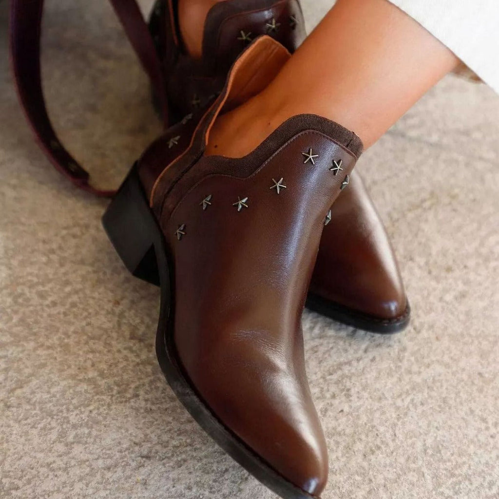 Fashion Ankle Boots With Metal Decoration Low Square Heel Large Size Ladies European And American Style