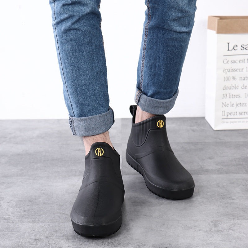 New Fashion Waterproof And Non-slip Men's Short Rain Boots