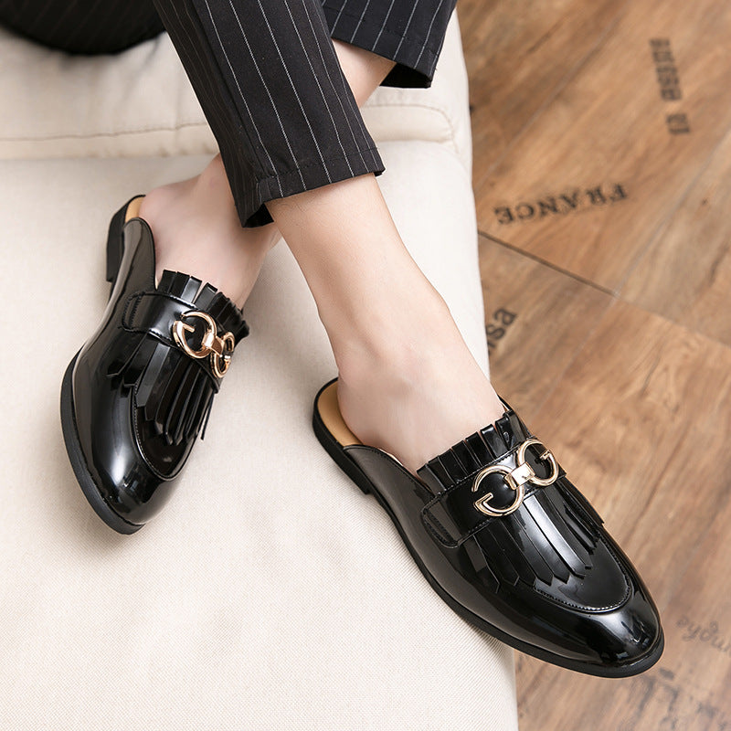 Horsebit Tassel Half Drag British Style Round Toe Unhelpful Sandals
