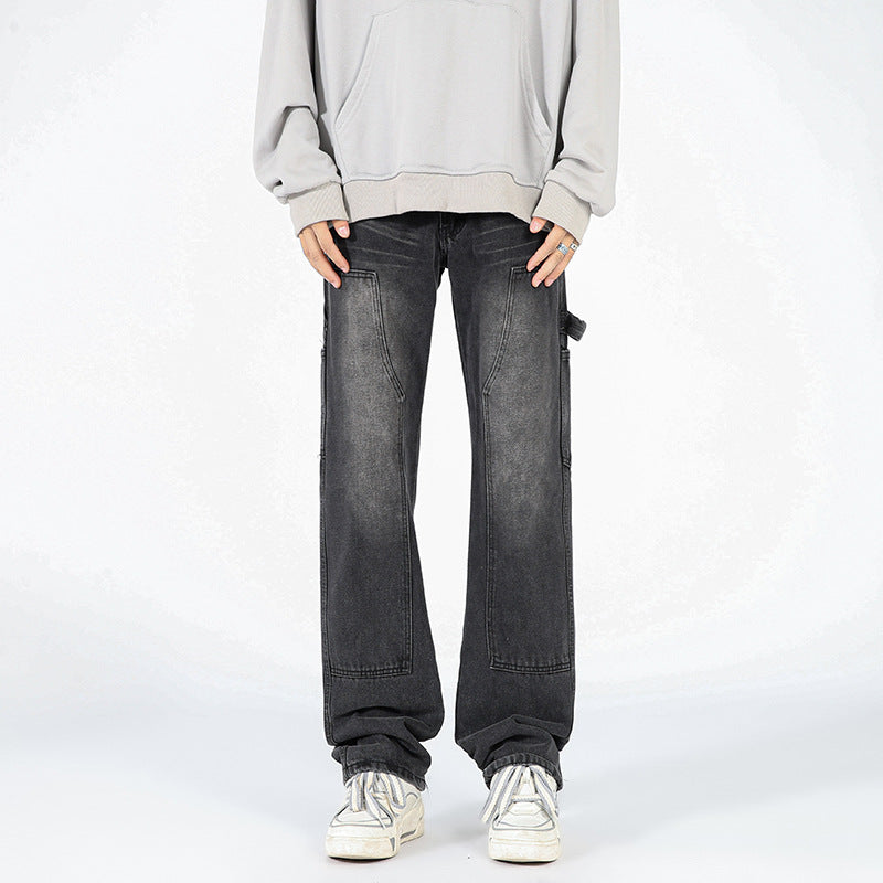 Men's American Street Logging Tooling Slightly Flared Jeans