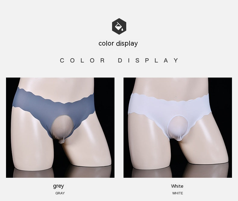 Men's Summer Thin One Piece Traceless Ice Silk Shorts Underwear Breathable Super Elastic