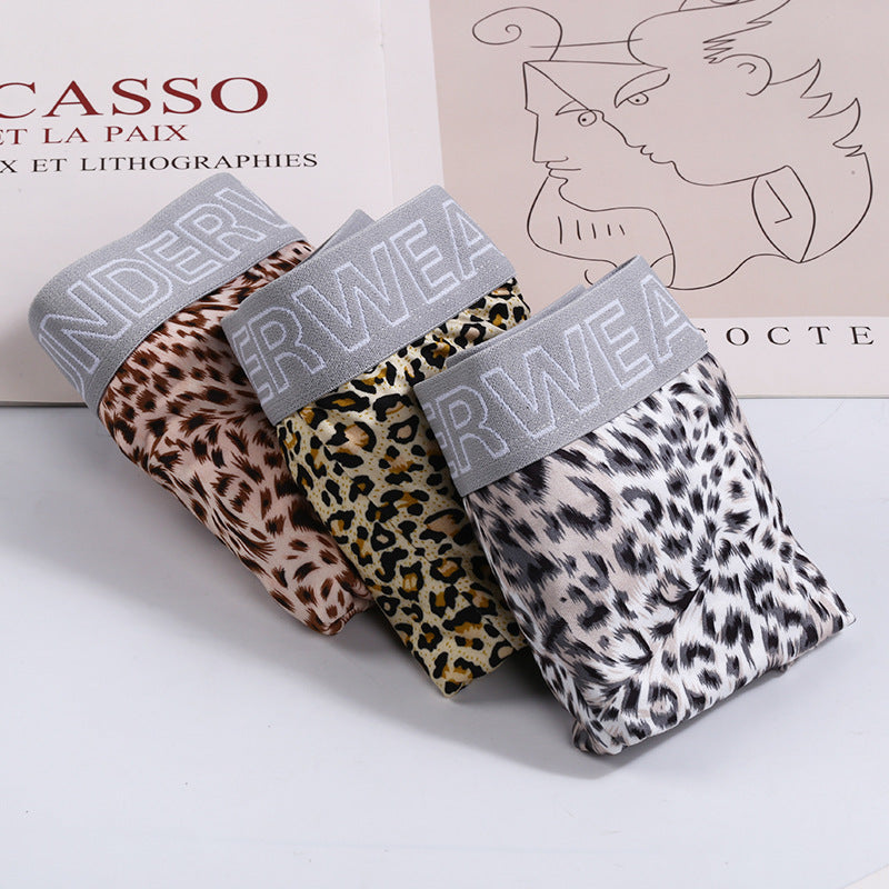 Men's Large Size Loose Leopard Print Comfortable Loose Underwear