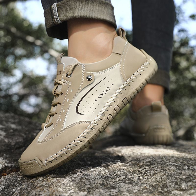 University Style Good-looking Outer Wear Handmade Stitching Casual Leather Shoes
