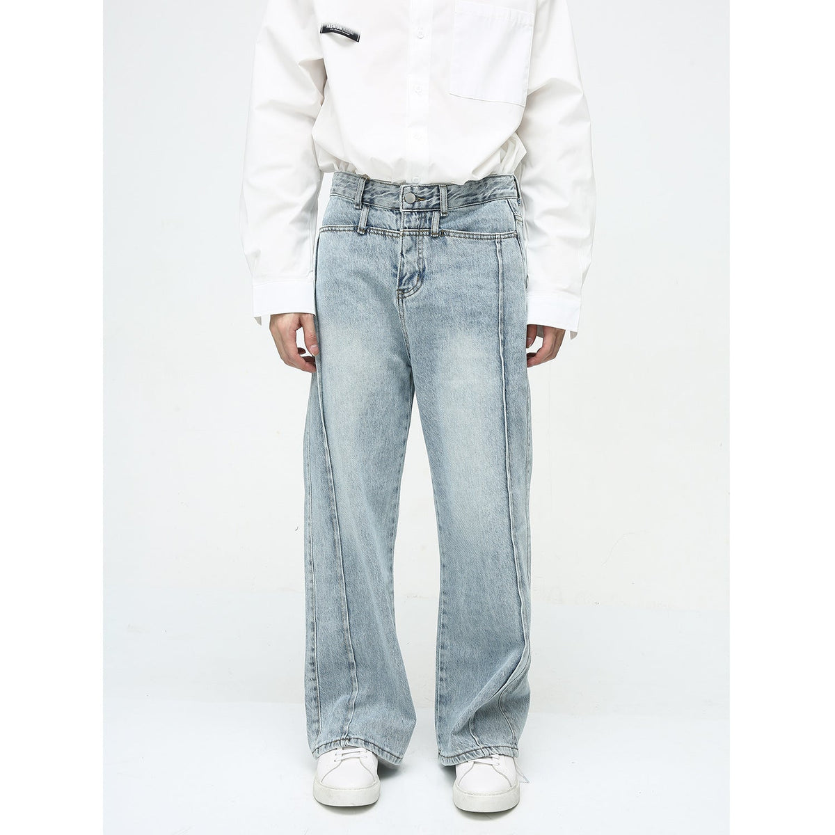 Men's American-style Retro Casual Worn Looking Washed-out Jeans