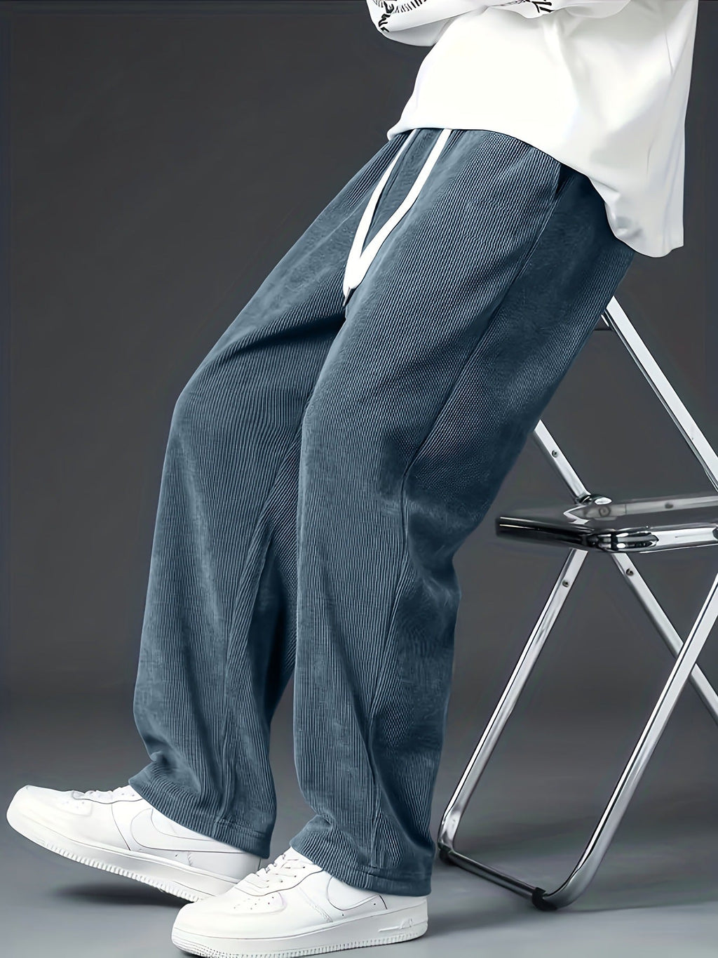 Solid Color Versatile New Corduroy Loose Men Trousers