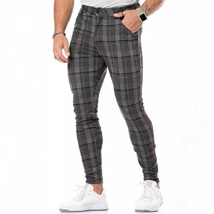 Men's Summer Thin 3D Printed Slim Fit Suit Pants