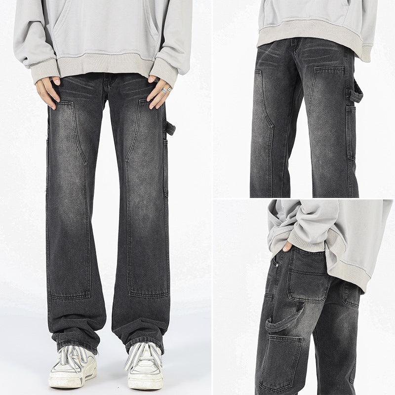 Men's American Street Logging Tooling Slightly Flared Jeans