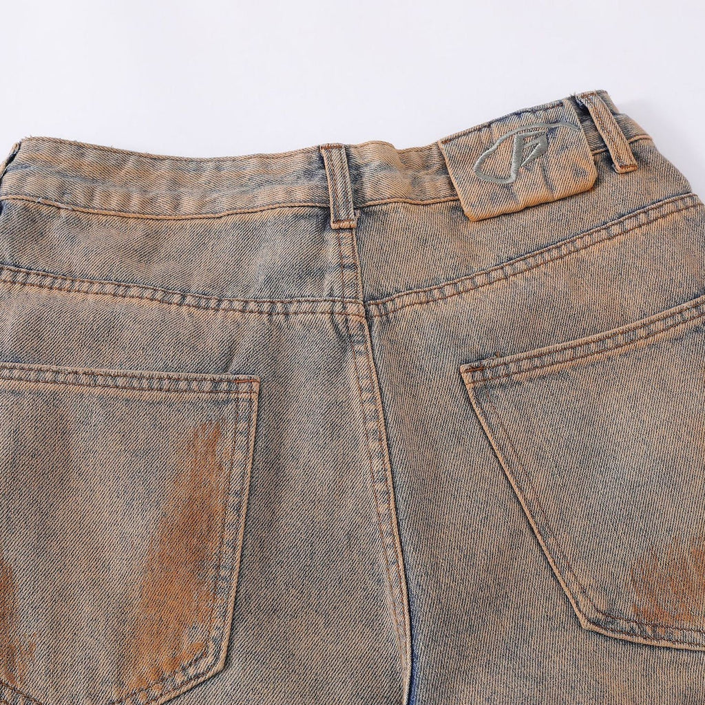 Men's Vintage Ripped Jeans Washed Jeans