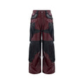 Deconstructed Design Red PU Leather Pants Male