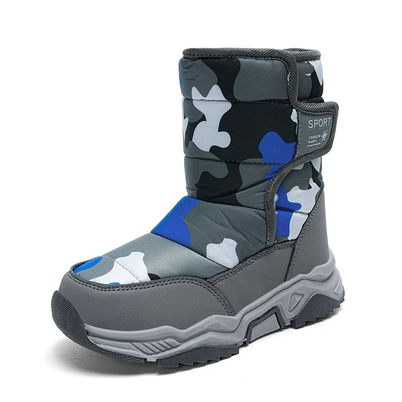 High-top Camouflage Unisex Kids' Cotton Shoes