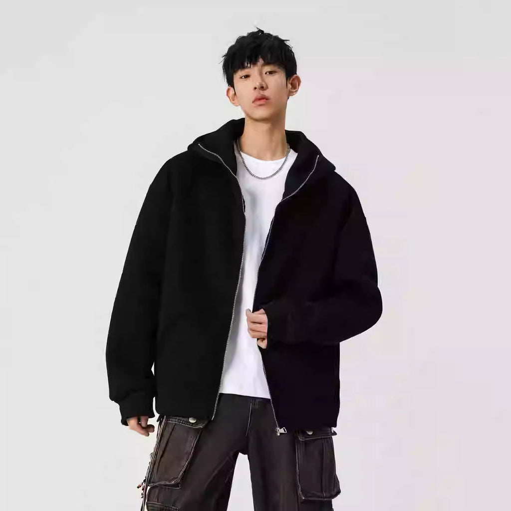 Solid Color Cardigan Sweatshirt