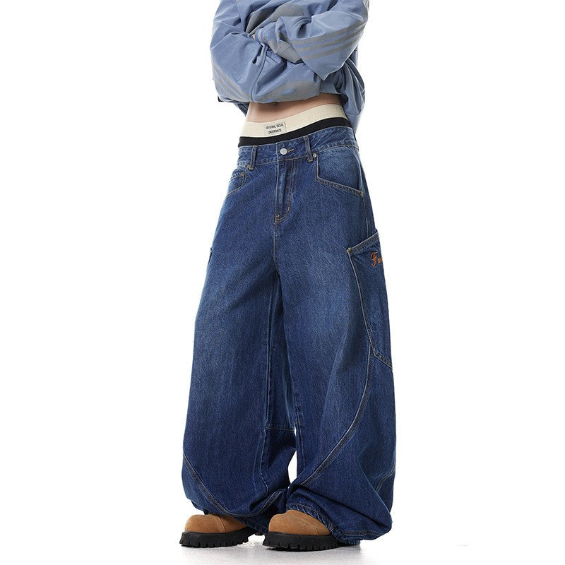 American Retro Design Large Pocket Machete Jeans