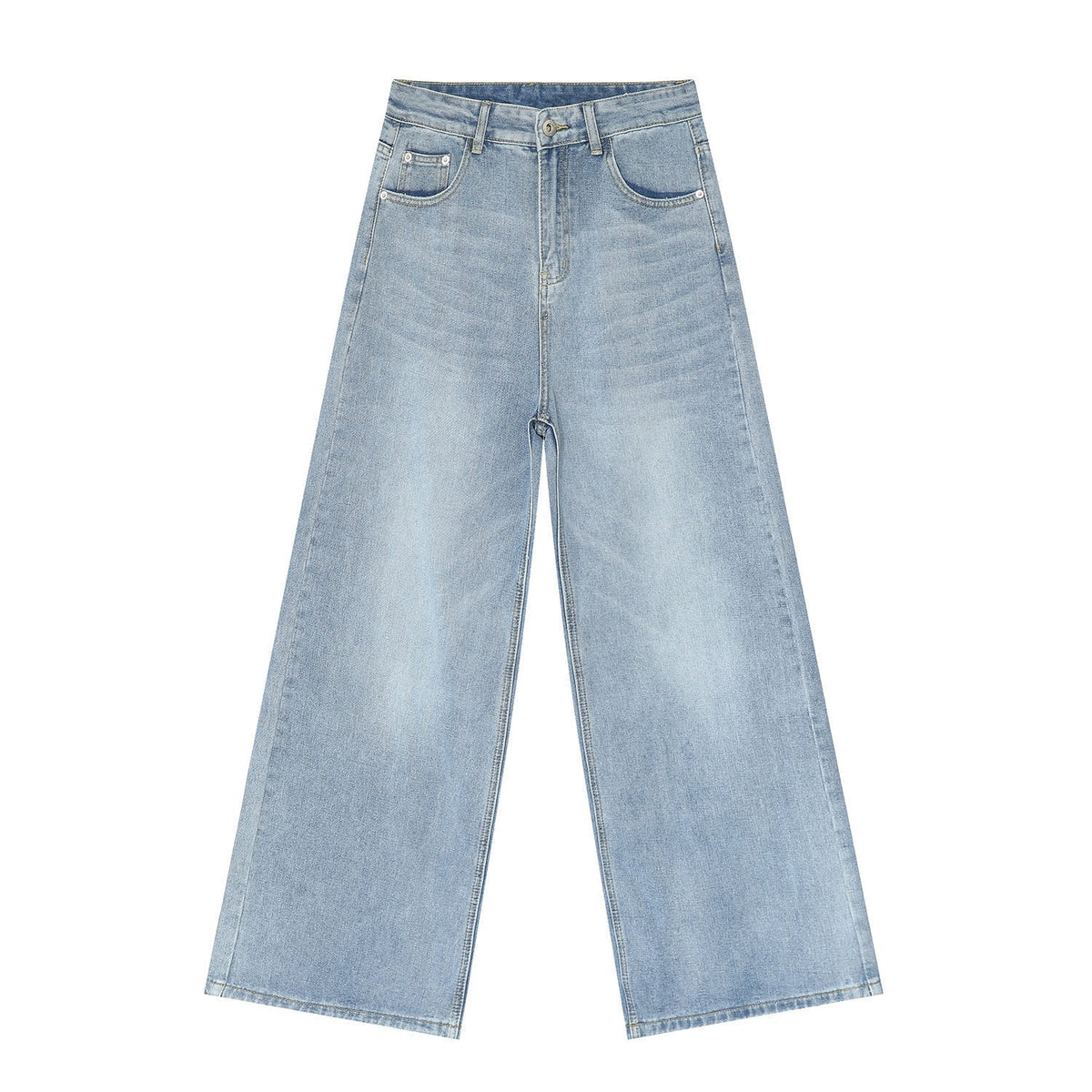 Retro Washed Pattern Simple Straight Casual Jeans