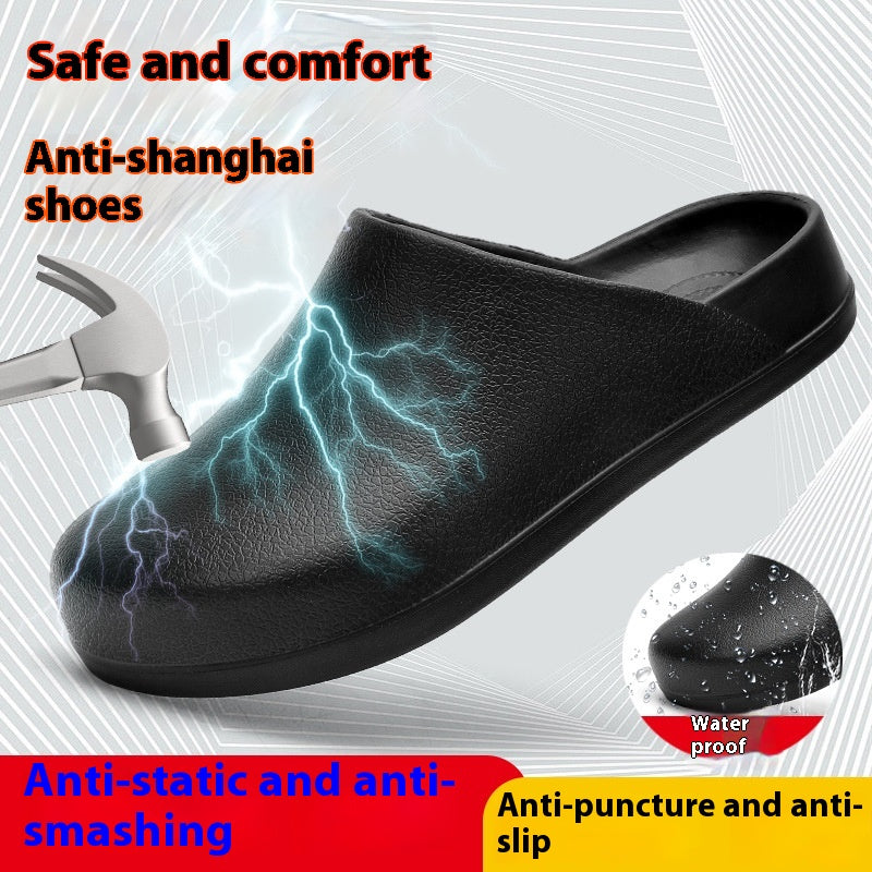 Closed-toe Slippers Outer Wear Non-slip, Waterproof And Oil Resistant Half Slippers