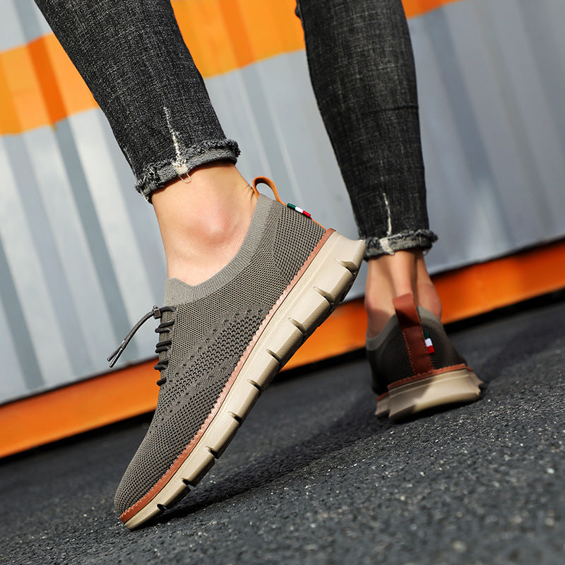 Summer New Dad Shoes British Style Trendy Running Breathable Mesh Surface Shoes