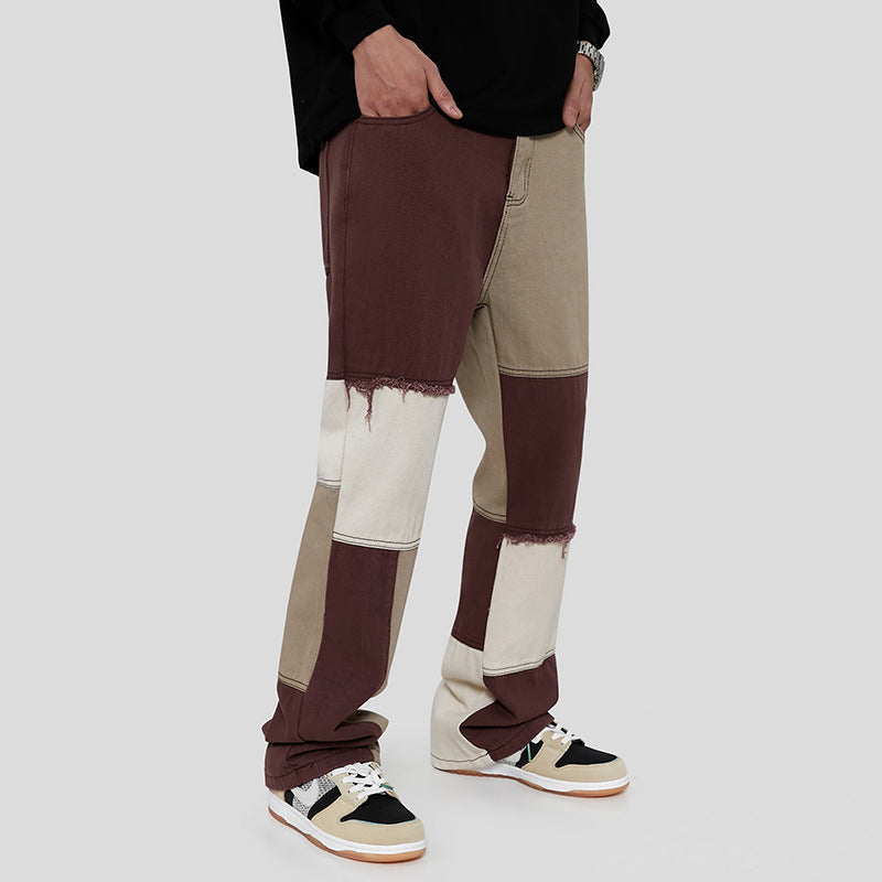 Men's Vintage Street Colorblock High Street Jeans